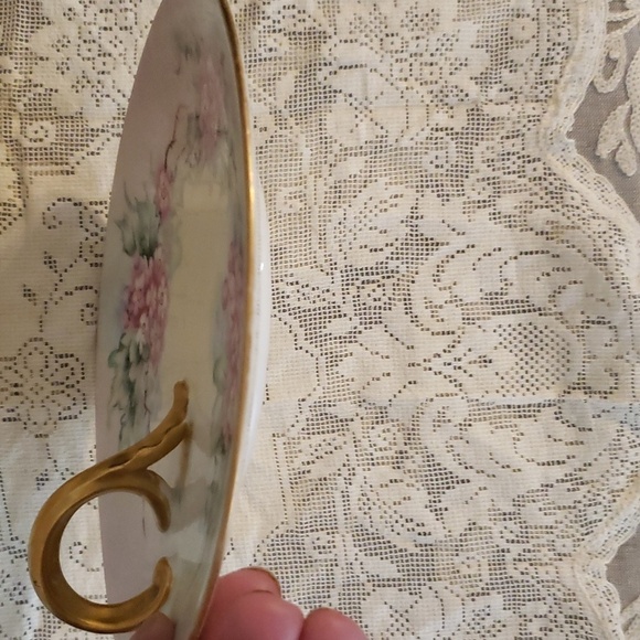 VNTG Porcelain lemon Serving Plate with Hand Painted flowers - Picture 3 of 5